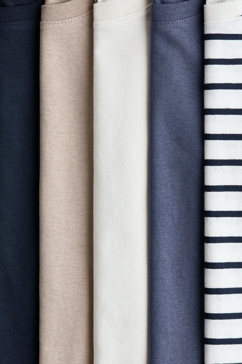 اتش اند ام بلوزة من قطن الجيرسيه - عبوة من 5 قطع